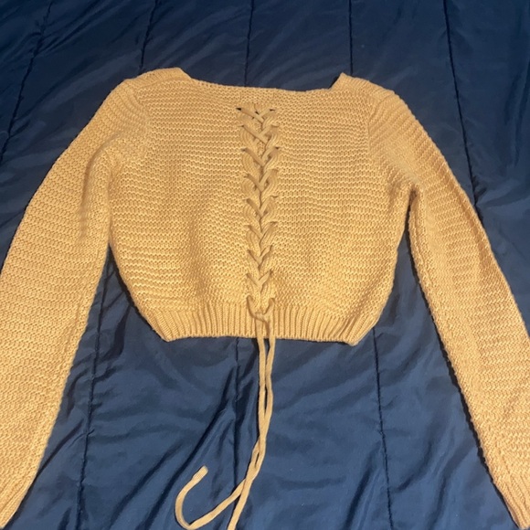 Trendy Mustard Yellow Sweater - Picture 2 of 3